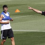 Álvaro Morata en un entrenamiento el pasado 16 de julio del Real Madrid en Valdebebas