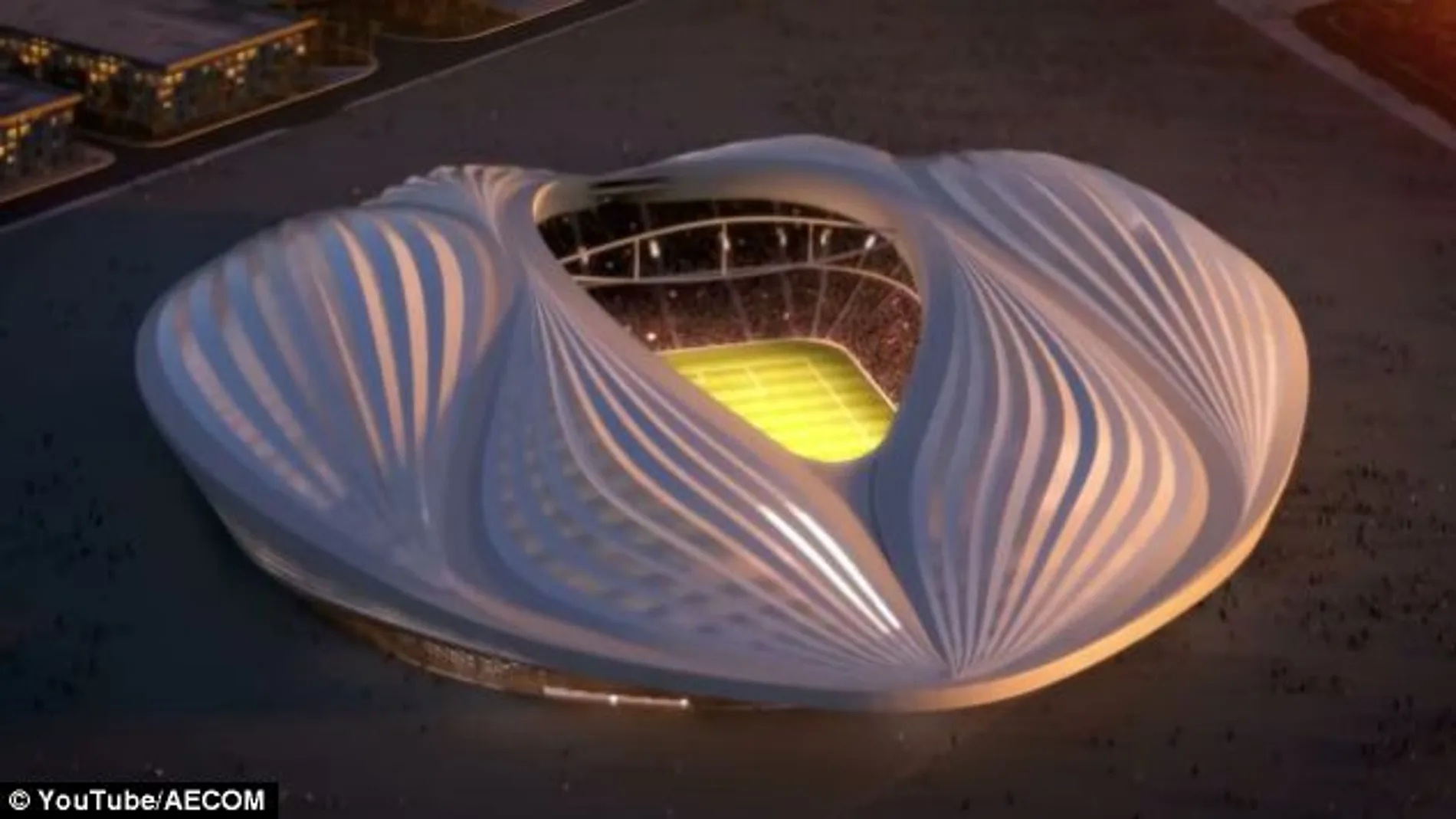 Imagen del polémico diseño del estadio Al-Wakrah, que estará acabado en 2018