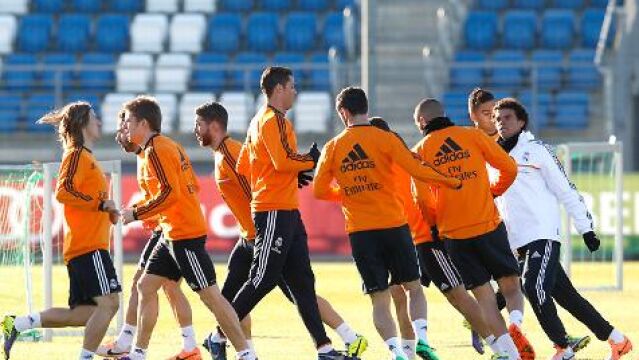 Imagen del entrenamiento del Real Madrid de hoy