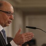 El ministro de Hacienda y Administraciones Públicas, Cristóbal Montoro, esta mañana durante un desayuno informativo