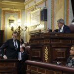 El presidente del Gobierno, Mariano Rajoy, poco antes de su intervención