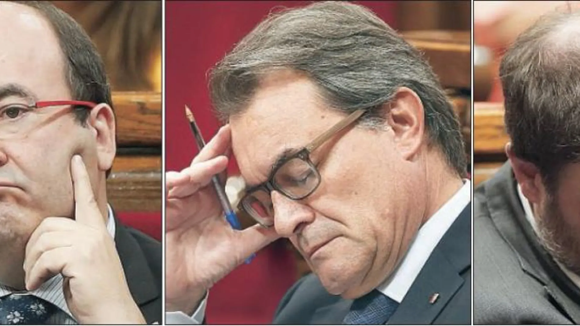 Miquel Iceta (PSC), El presidente de la Generalitat, Artur Mas y el líder de ERC, Oriol Junqueras