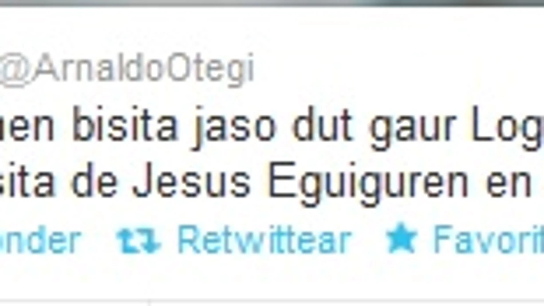 Una captura del twit