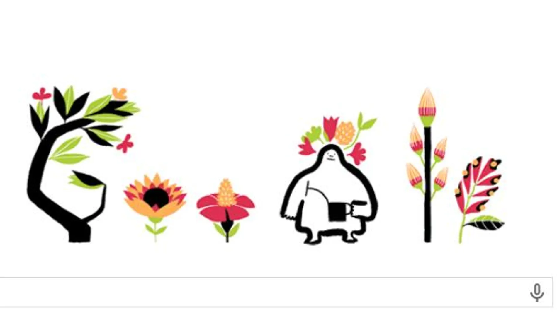 La primavera llega a Google con un florido doodle