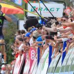 Alejandro Valverde celebra su triunfo en Bélgica