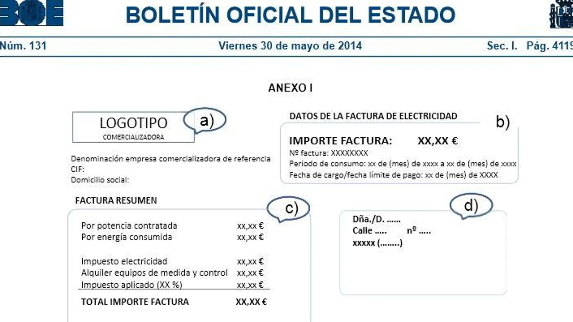 Así es la nueva factura de la luz