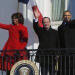 Michelle Obama, Francois Hollande y Barack Obama