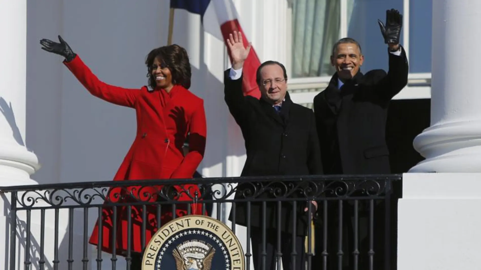 Michelle Obama, Francois Hollande y Barack Obama
