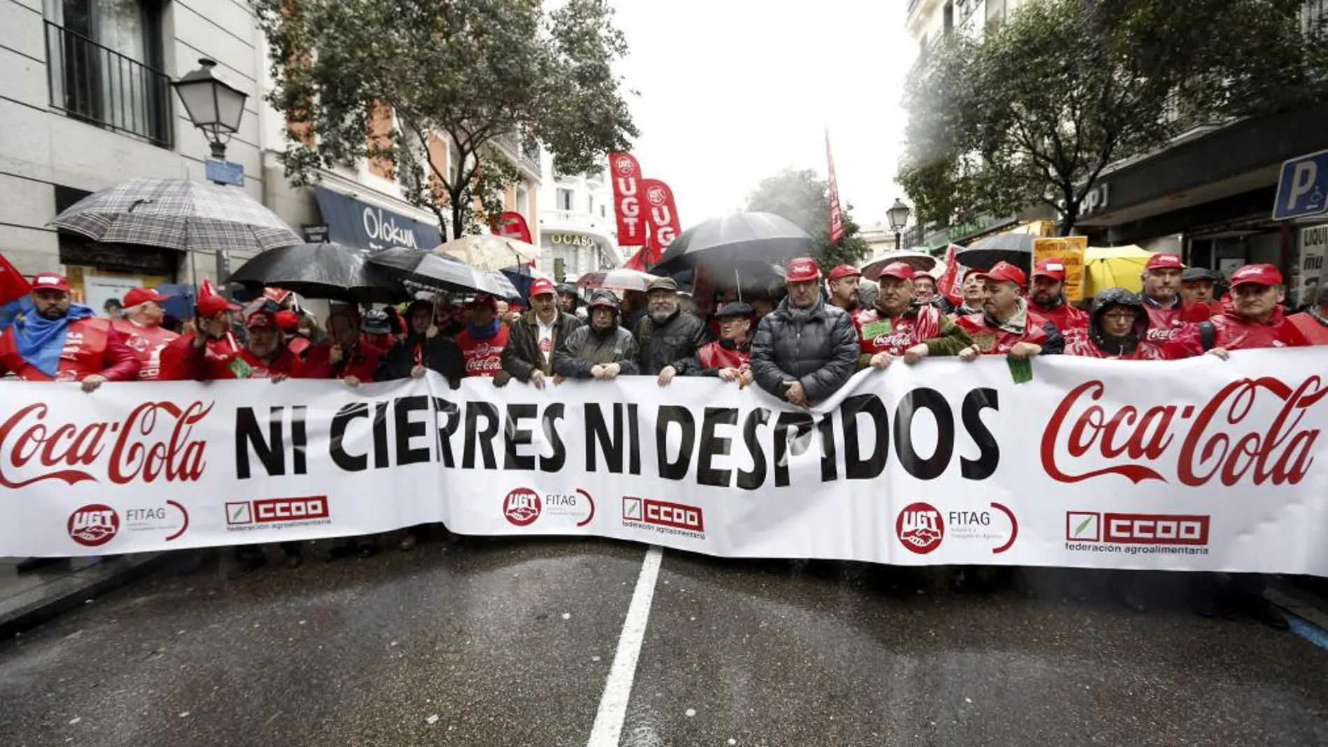 Imagen de archivo de una manifestación contra el cierre de plantas de Coca Cola