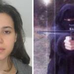 Hayat Bommedienne, en la foto distribuido por las autoridades galas y, a la derecha, con un velo integral.