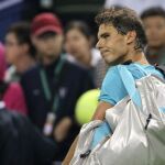 Nadal tras ser derrotado 6-3 y 7-6 por su compatriota Feliciano López durante el partido correspondiente a la segunda ronda del Master 1.000 de Shanghai