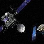 Ilustración de las sondas Rosetta y Hayabusa-2