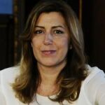 La presidenta de la Junta de Andalucía, Susana Díaz, esta mañana en el Palacio de San Telmo.