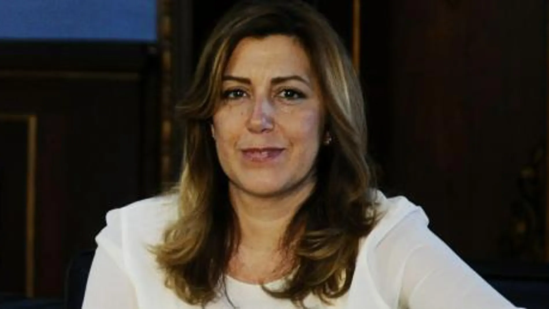 La presidenta de la Junta de Andalucía, Susana Díaz, esta mañana en el Palacio de San Telmo.