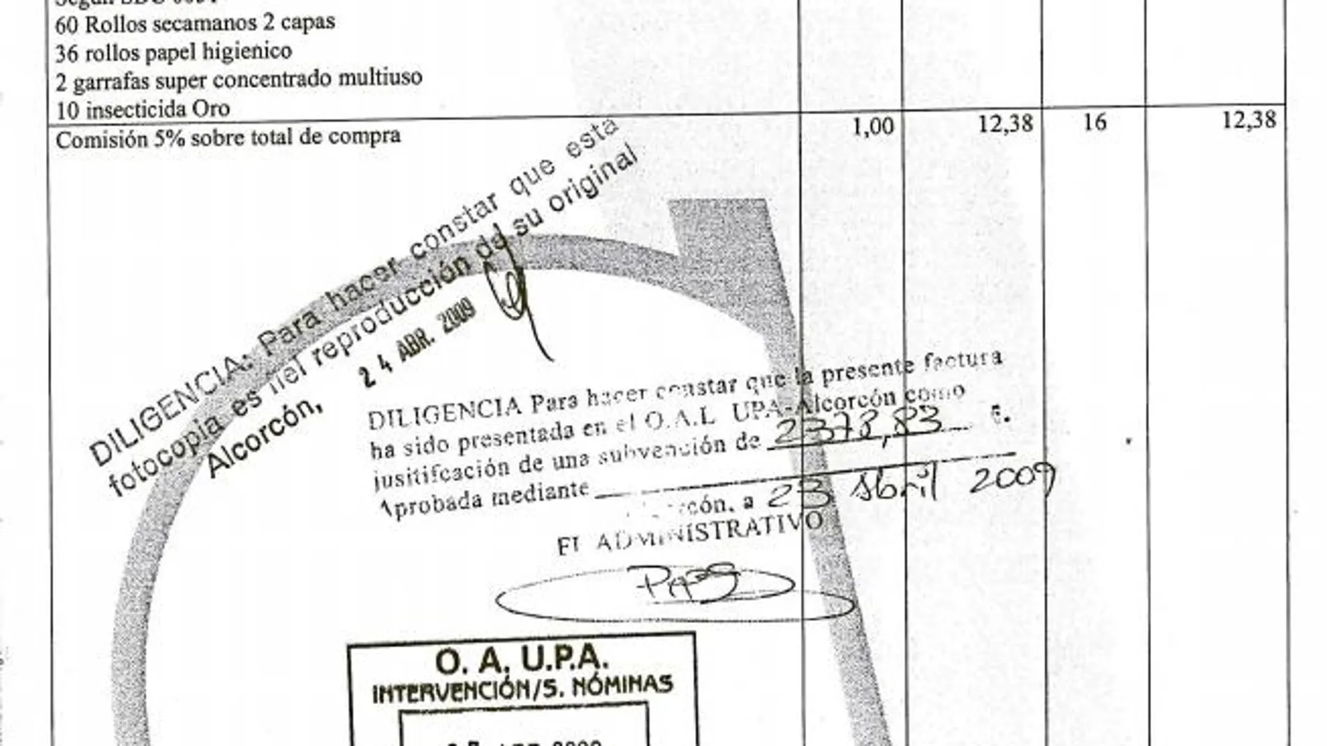 Insecticida «oro» con cargo al Ayuntamiento