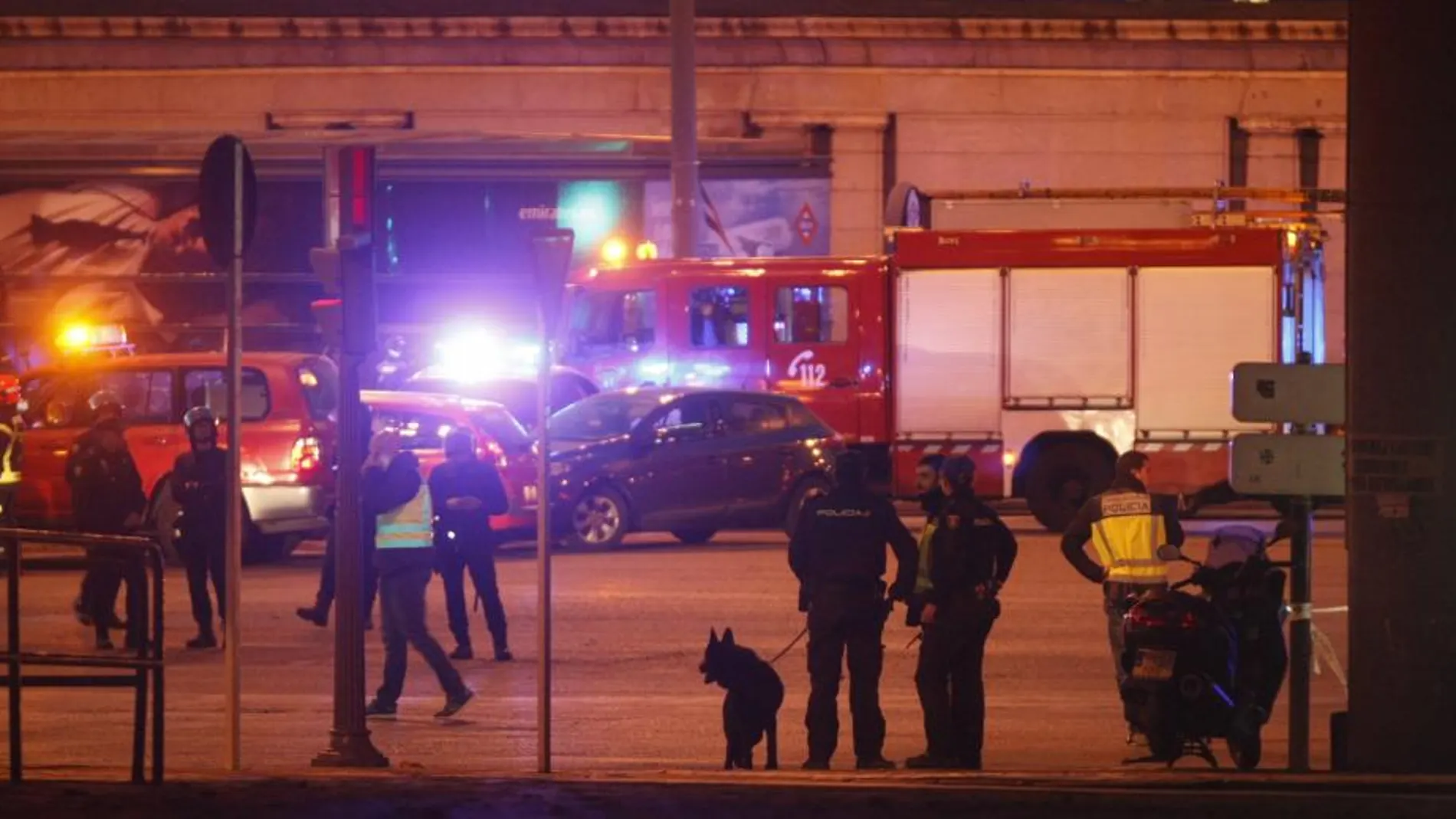 La zona de la estación acordonada por la Policía