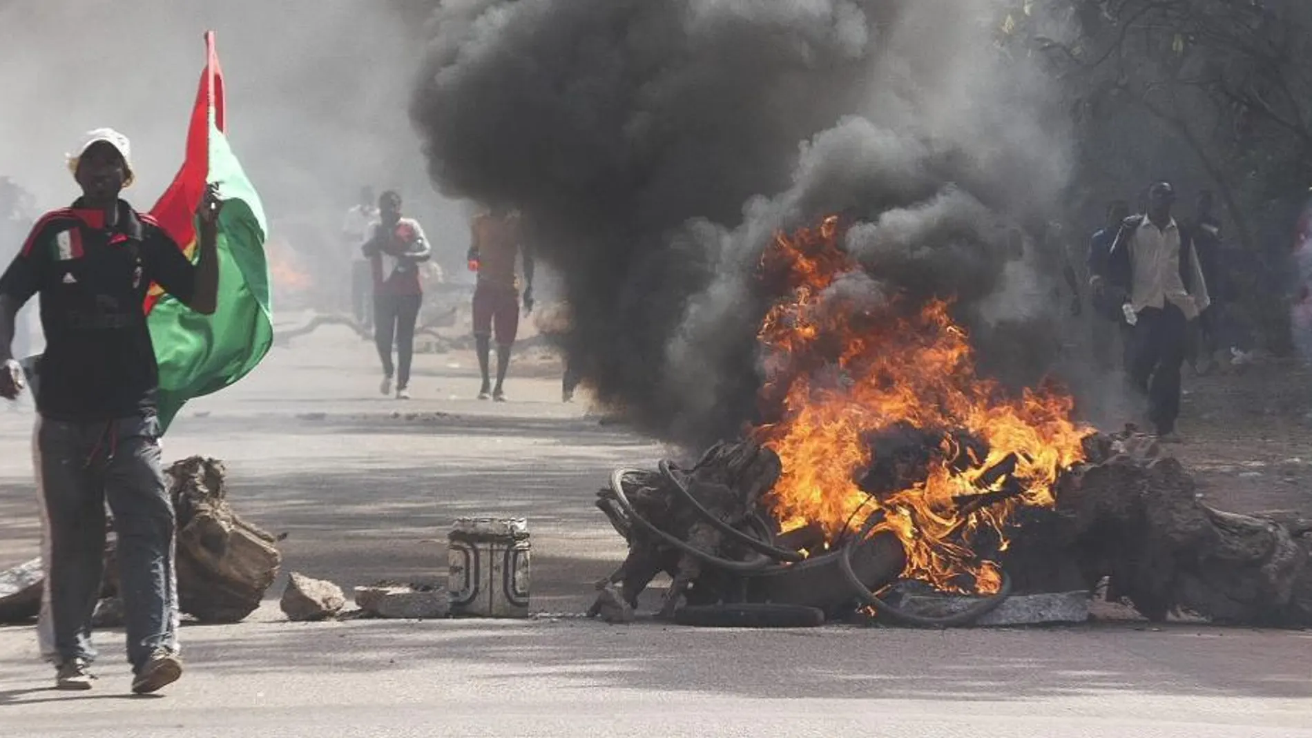 Imagen de los disturbios en Burkina Faso.