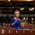 Carmen Quintanilla, durante su intervención en el Consejo de Europa