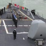 Vista del destructor estadounidense USS Donald Cook