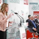 La secretaria general de los socialistas andaluces, Susana Díaz, en la Interparlamentaria de ayer