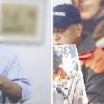 El líder opositor Leopoldo López en una imagen del video y Nicolás Maduro a la derecha