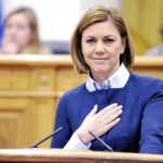 La presidenta de Castilla-La Mancha, María Dolores de Cospedal, durante un Pleno en Toledo.