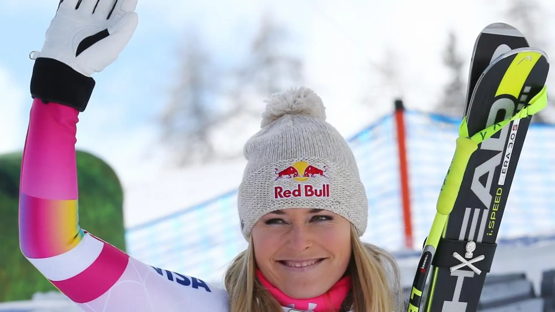 Lindsey Vonn, tras ganar hoy el descenso en Cortina d'Ampezzo