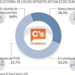 El 58% de los votantes de Rivera son nuevos o del PSOE