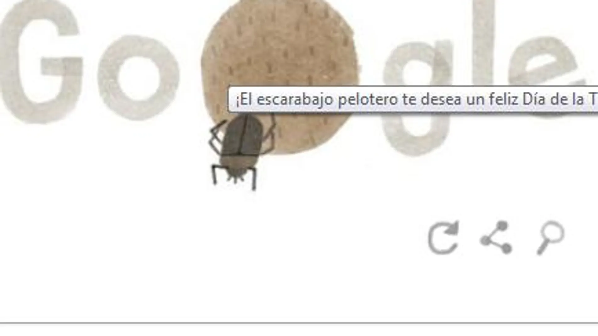El escarabajo pelotero, en el doodle de google