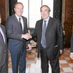 El presidente Fabra recibió en el Palau de la Generalitat a Rosell y a González