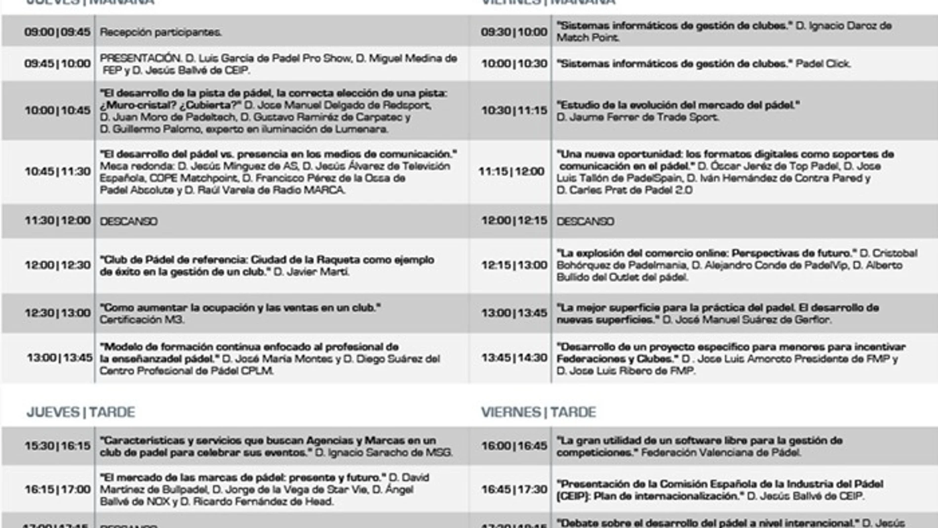 Programa Padel Pro Show.