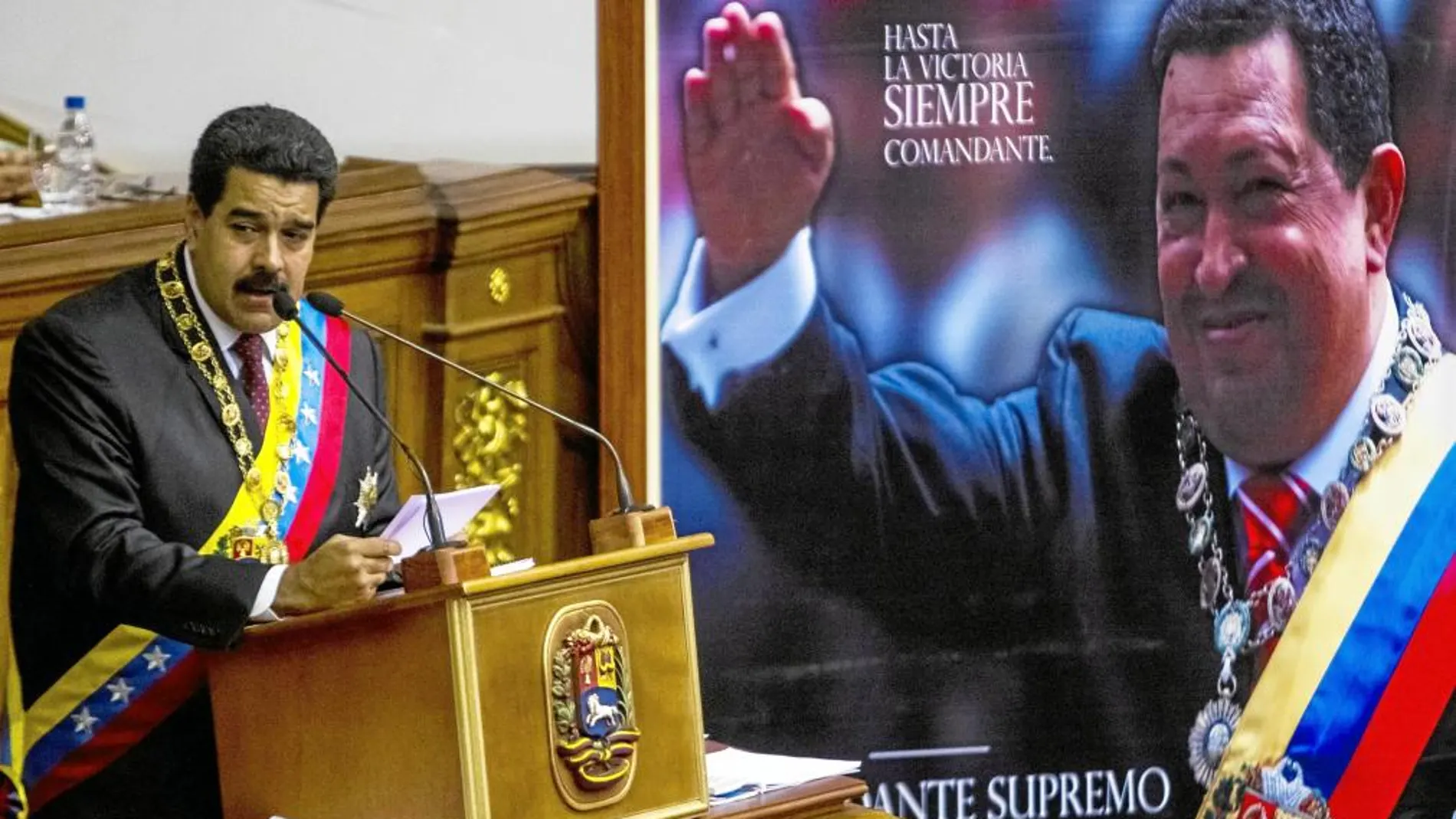 El presidente Maduro, durante su comparecencia en la Asamblea Nacional en Caracas