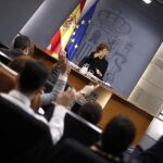 Soraya Sáenz de Santamaría, en la rueda de prensa del Consejo de Ministros