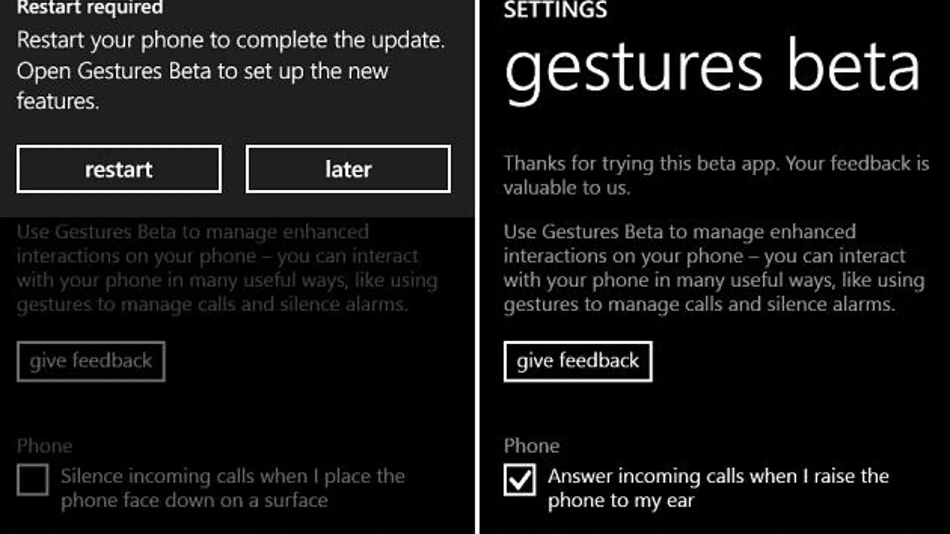 «Gestures Beta», una app de reconocimiento de gestos para Windows Phone