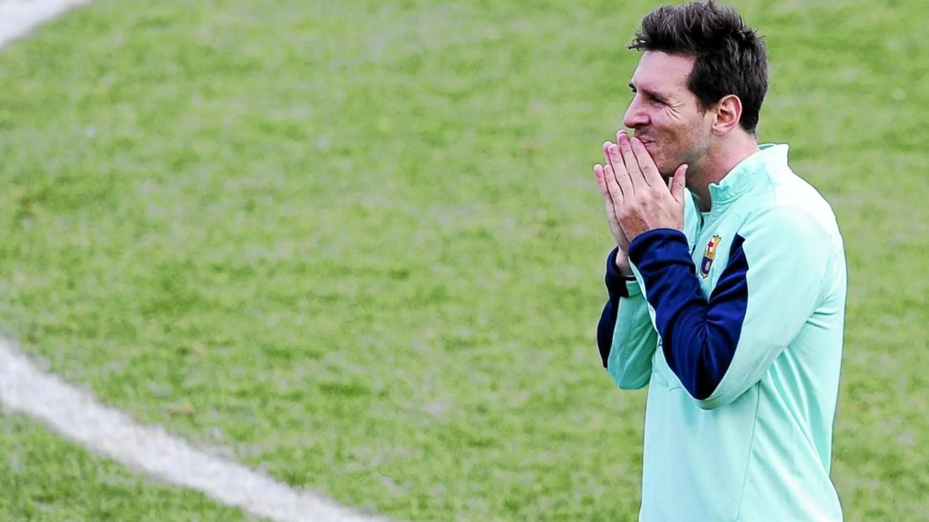 Messi, durante un entrenamiento tras su recuperación
