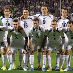 La selección de Bosnia-Herzegovina, instantes antes del encuentro del pasado mes de octubre frente a Liechtenstein.
