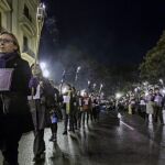 Decenas de mujeres marcharon contra la violencia machista