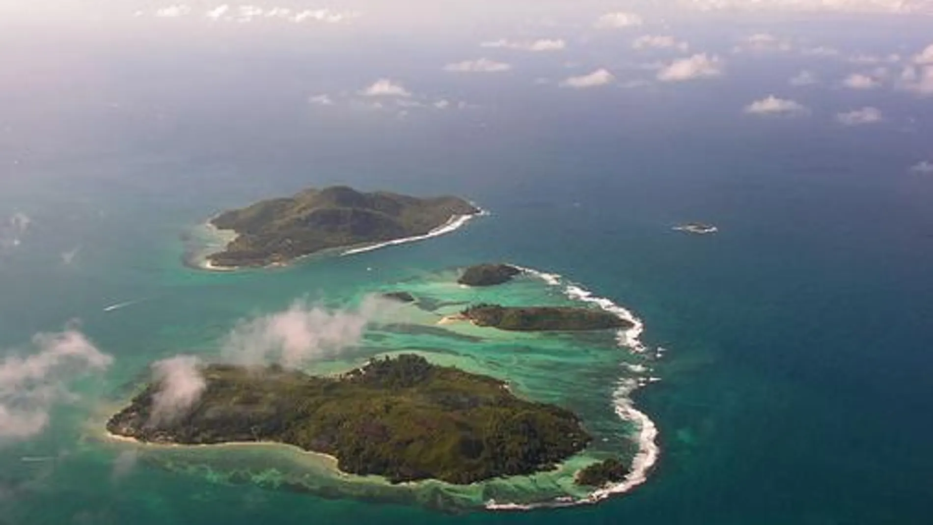 Imagen aérea de las islas Seychelles, en el Océano Índico