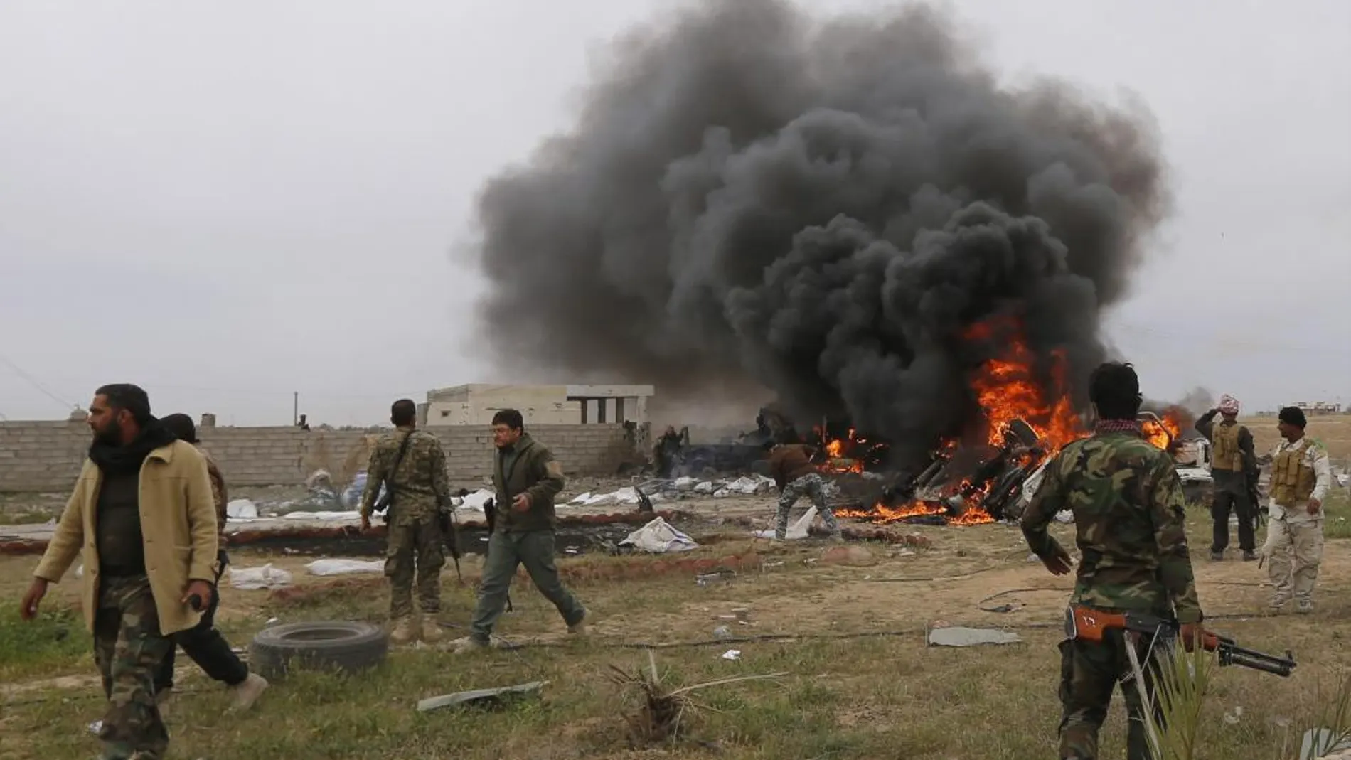 Imagen de los combates en Tikrit entre los iraquíes y el Estado Islámico.