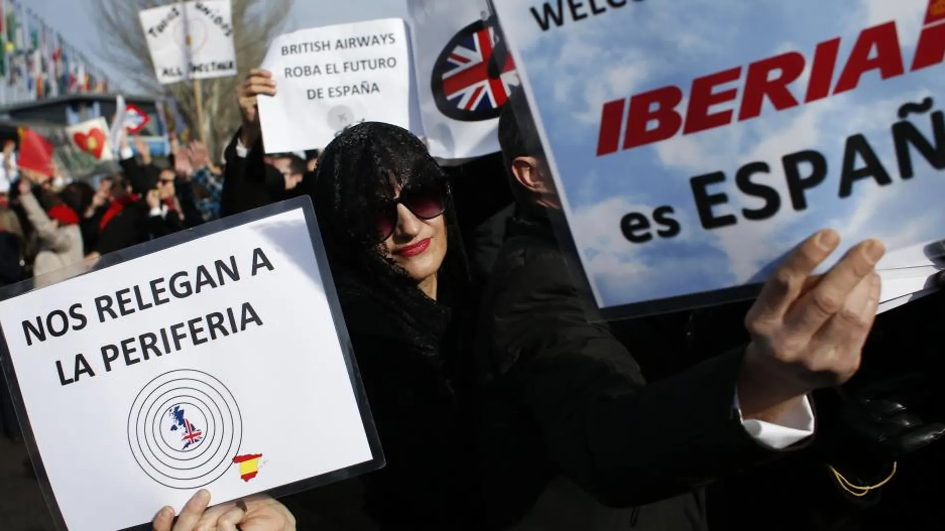 protesta de trabajadores de Iberia
