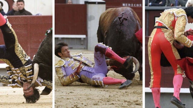 David Mora, Antonio Nazaré y Saúl Jiménez Fortes, en el momento de ser cogidos