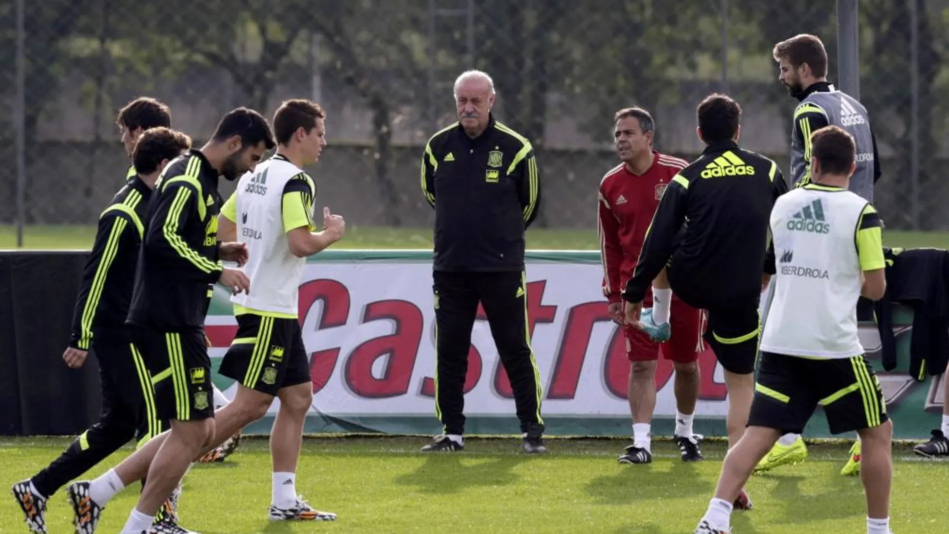 La selección en su primer entrenamientoen Curitiba