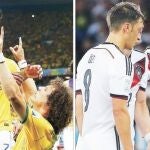 El central David Luiz ha marcado dos de los goles de Brasil. A la derecha, dos «jugones»: Özil y Kroos