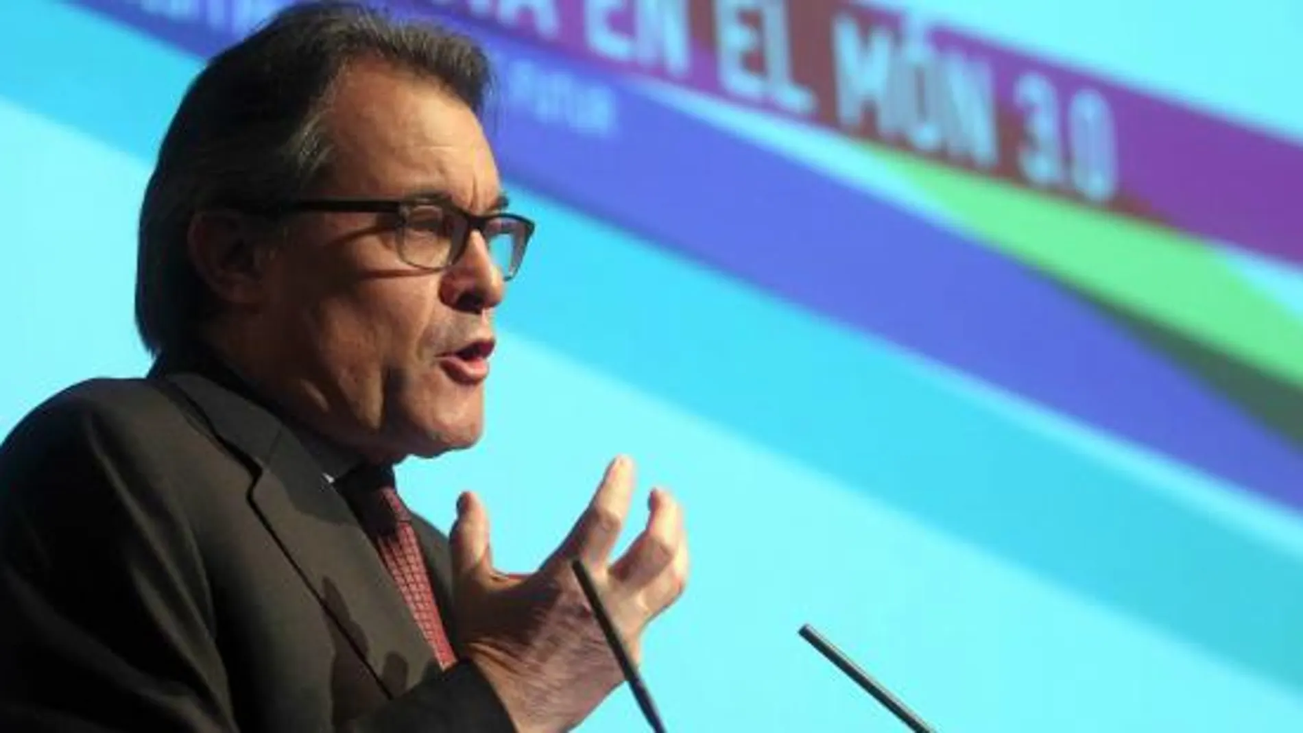 Artur Mas, durante su intervención en un acto en Barcelona que pone punto y final a los actos del Tricentenario, hoy.