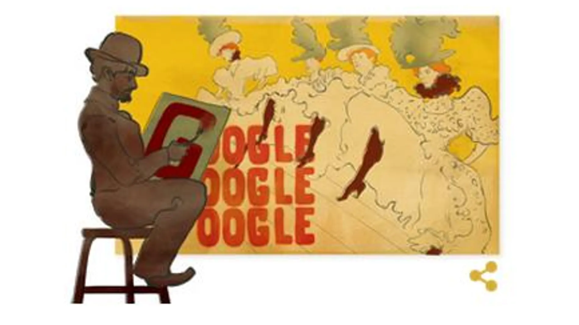 Toulouse-Lautrec pinta para Google en el aniversario de su nacimiento