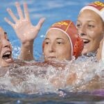 Las jugadoras españolas celebran su victoria ante Hungría
