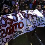 Inicio de la manifestación celebrada en Madrid entre Atocha y la plaza de Neptuno contra la reforma del aborto