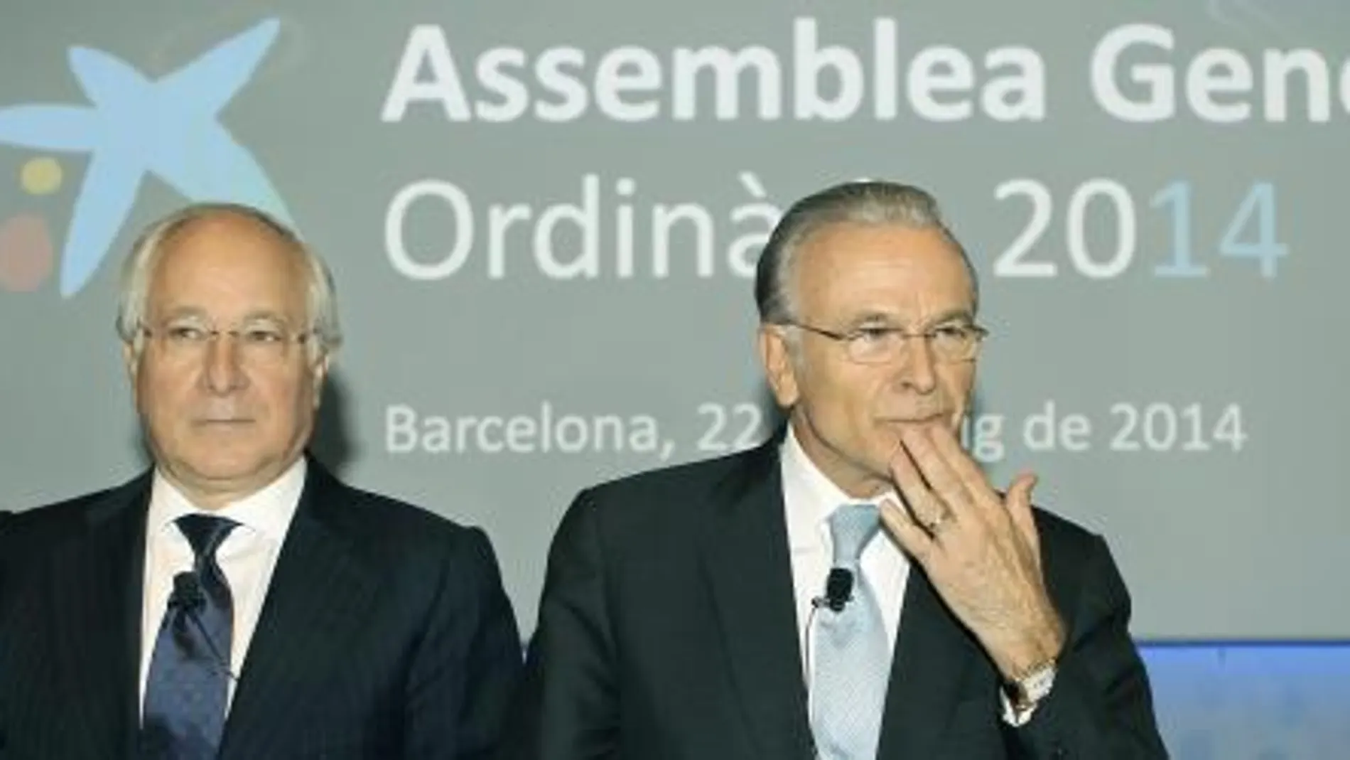 El presidente y el vicepresidente y Consejero Delegado del Consejo de Administración de la Caixa, Isidro Fainé Casas y Juan María Nin Génova, respectivamente