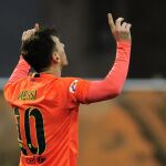 Lionel Messi celebra el gol marcado al Eibar