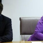 David Cameron y Angela Merkel, ayer en Bruselas